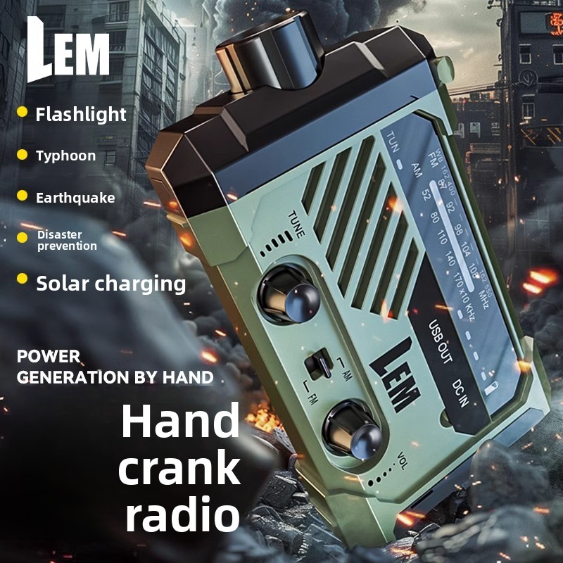 Solar Emergency Charger - Radio survivalowe - awaryjne, z korbą