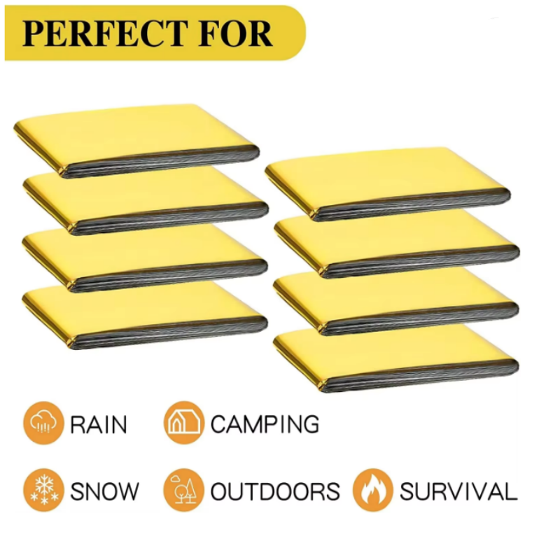 Survival Blanket Reflective - Przenośna, lekka, aluminiowa kocowa mata ratunkowa