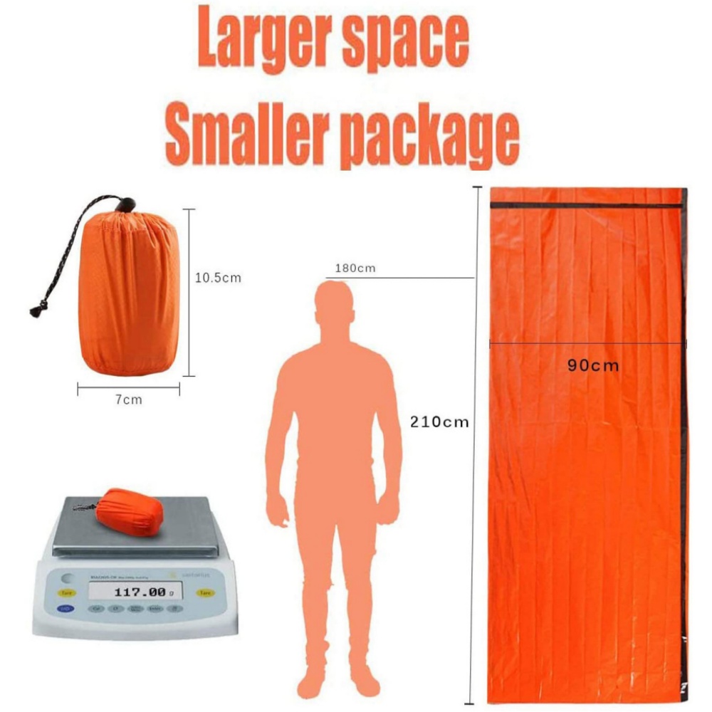 Emergency Mylar Tent - Wodoodporna, wielokrotnego użytku, termiczna koc ratunkowa