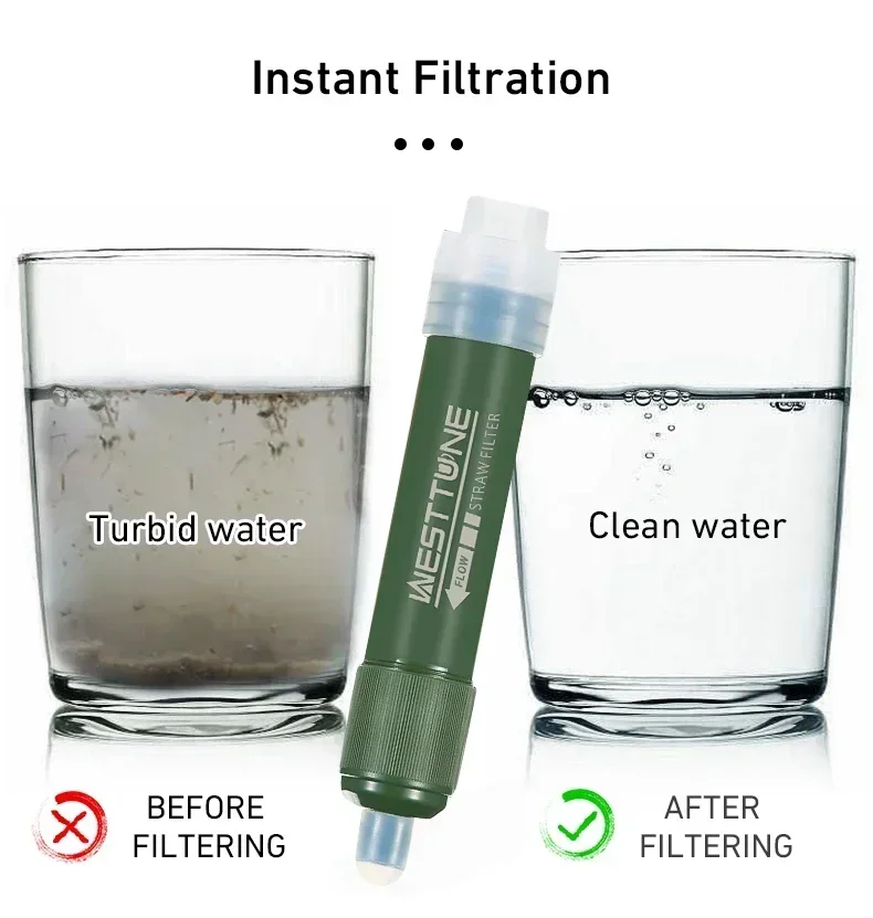 Water Purification Straw - Westtune Outdoor Mini Camping Purification Water