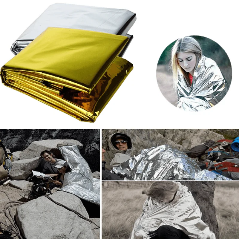 Survival Blanket Reflective - 1 szt. Przenośna koc survivalowy na