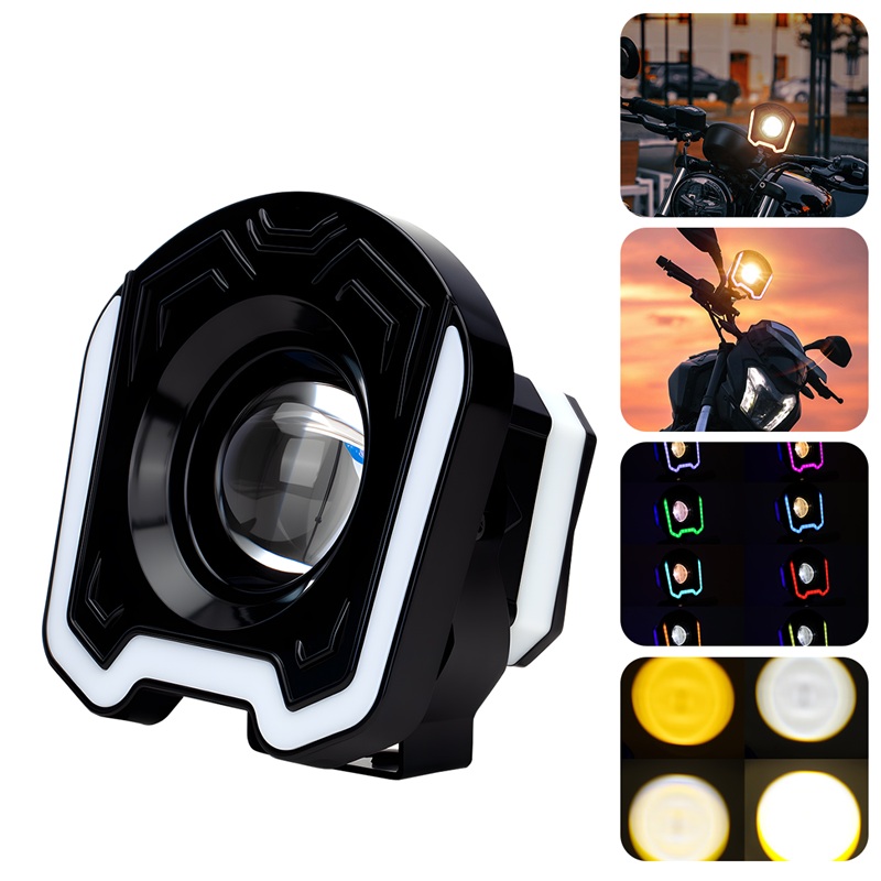 Sos Light Strobe - Reflektor LED motocyklowy 4 cale, biały,