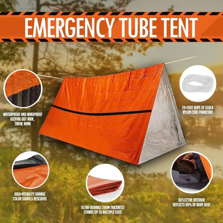 1 szt. Awaryjny śpiwór przeciw – Emergency Mylar Tent recenzja i cena